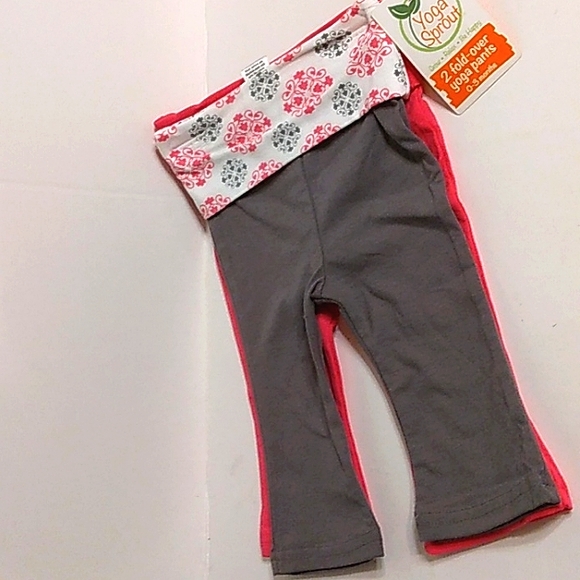 NWT Newborn YOGA SPROUT Set 2 Fold-over Flare Adorable Pants Set - Picture 8 of 8